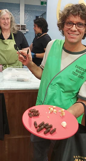 Tim handing out treats